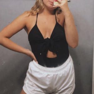 Forever 21 Cutout tie bodysuit